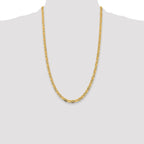 14K 26 inch 4.65mm Tri-color Pav‚ Valentino with Lobster Clasp Chain