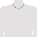 14k 6.1mm Tri-color Gold Pav‚ Valentino Chain
