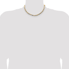 14k 6.1mm Tri-color Gold Pav‚ Valentino Chain