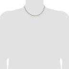 14k 2.3mm Semi-solid with Rhodium Pav‚ Figaro Chain