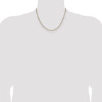 14k 2.3mm Semi-solid with Rhodium Pav‚ Figaro Chain