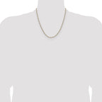 14k 2.3mm Semi-solid with Rhodium Pav‚ Figaro Chain