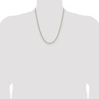 14k 2.3mm Semi-solid with Rhodium Pav‚ Figaro Chain