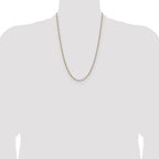 14k 2.3mm Semi-solid with Rhodium Pav‚ Figaro Chain