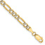 14K 3.9mm Semi-Solid with Rhodium Pave Figaro with Lobster Clasp Bracelet