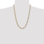 14k 6.5mm Semi-solid with Rhodium Pav‚ Figaro Chain