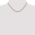 14K 3.4mm Semi-Solid with Rhodium Pave Curb with Lobster Clasp Chain