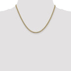 14K 18 inch 3.4mm Semi-Solid with Rhodium Pav� Curb with Lobster Clasp Chain
