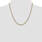 14K 20 inch 3.4mm Semi-Solid with Rhodium Pav� Curb with Lobster Clasp Chain