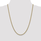 14K 3.4mm Semi-Solid with Rhodium Pave Curb with Lobster Clasp Chain