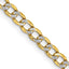14K 3.4mm Semi-Solid with Rhodium Pave Curb with Lobster Clasp Chain