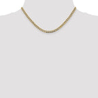 14K 16 inch 4.3mm Semi-Solid with Rhodium Pav‚ Curb with Lobster Clasp Chain