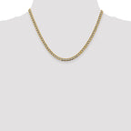 14K 18 inch 4.3mm Semi-Solid with Rhodium Pav‚ Curb with Lobster Clasp Chain