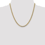 14K 20 inch 4.3mm Semi-Solid with Rhodium Pav‚ Curb with Lobster Clasp Chain