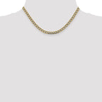 14K 16 inch 5.2mm Semi-Solid with Rhodium Pav‚ Curb with Lobster Clasp Chain