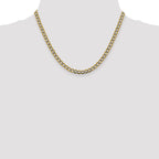 14K 18 inch 5.2mm Semi-Solid with Rhodium Pav‚ Curb with Lobster Clasp Chain