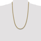 14K 26 inch 5.2mm Semi-Solid with Rhodium Pav‚ Curb with Lobster Clasp Chain