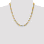 14K Yellow Gold Curb Chain Necklace 6.75mm