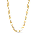 14K 6.75mm Semi-Solid with Rhodium Pave Curb with Lobster Clasp Chain