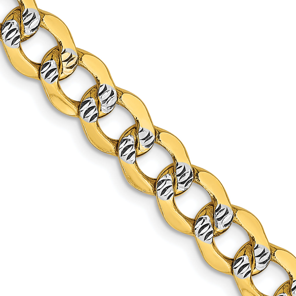 14K Yellow Gold Curb Chain Necklace 6.75mm