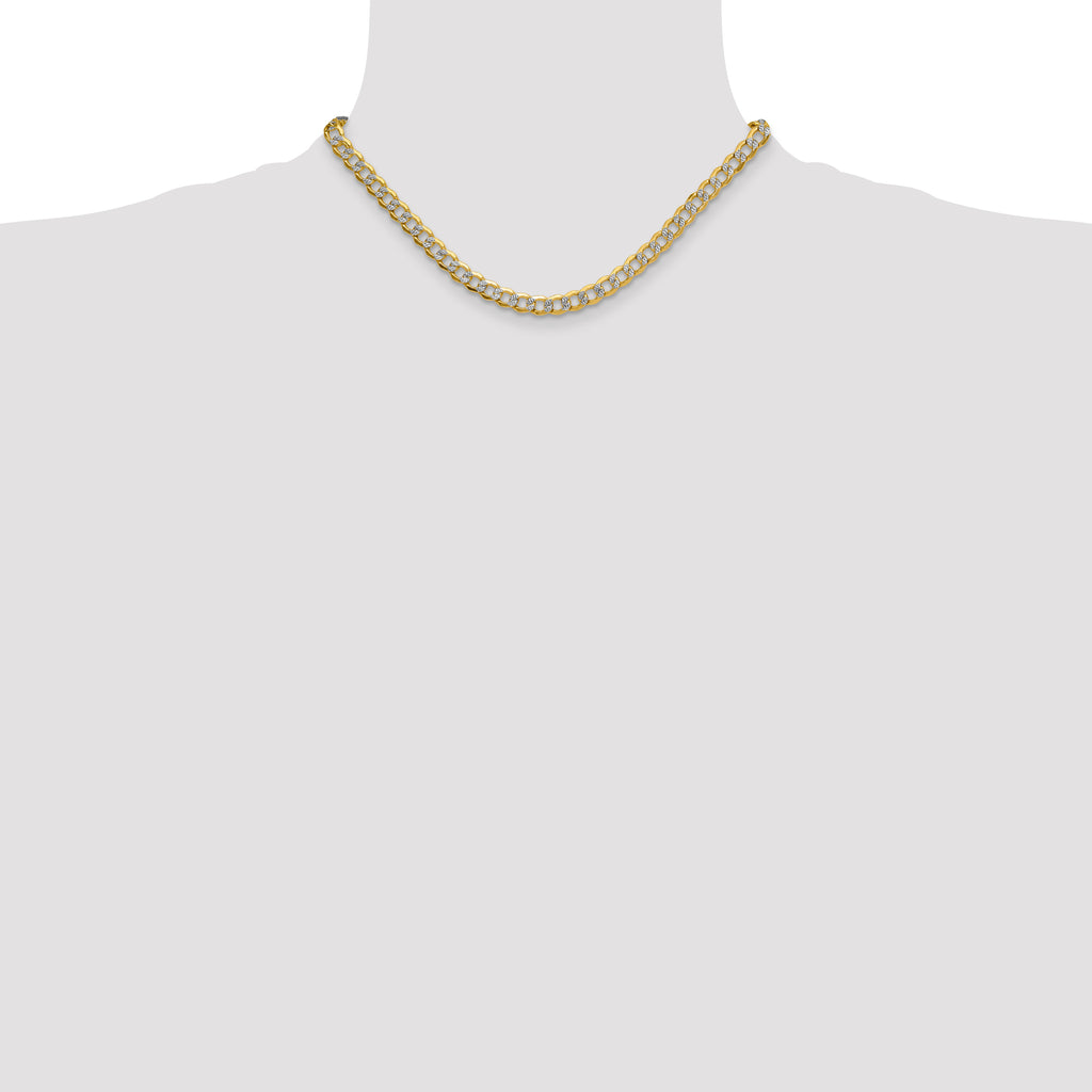 14K Yellow Gold Curb Chain Necklace 7.1mm