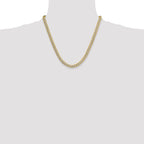 14k 7.1mm Semi-solid with Rhodium Pave Curb Chain