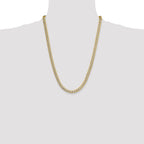14k 7.1mm Semi-solid with Rhodium Pave Curb Chain