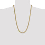 14k 7.1mm Semi-solid with Rhodium Pave Curb Chain