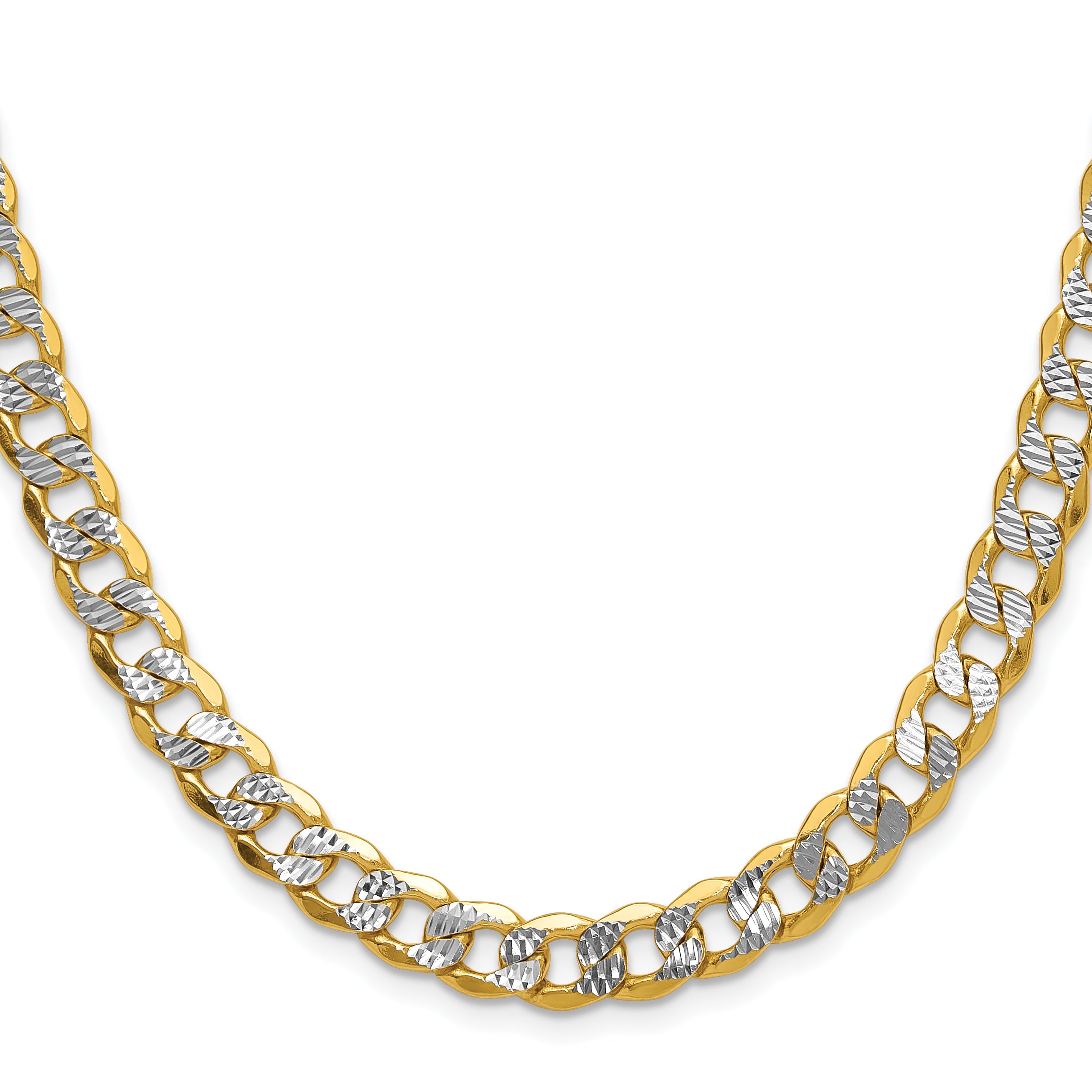 14K Yellow Gold Curb Chain Necklace 7.75mm