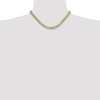 14k 7.75mm Semi-solid with Rhodium Pave Curb Chain