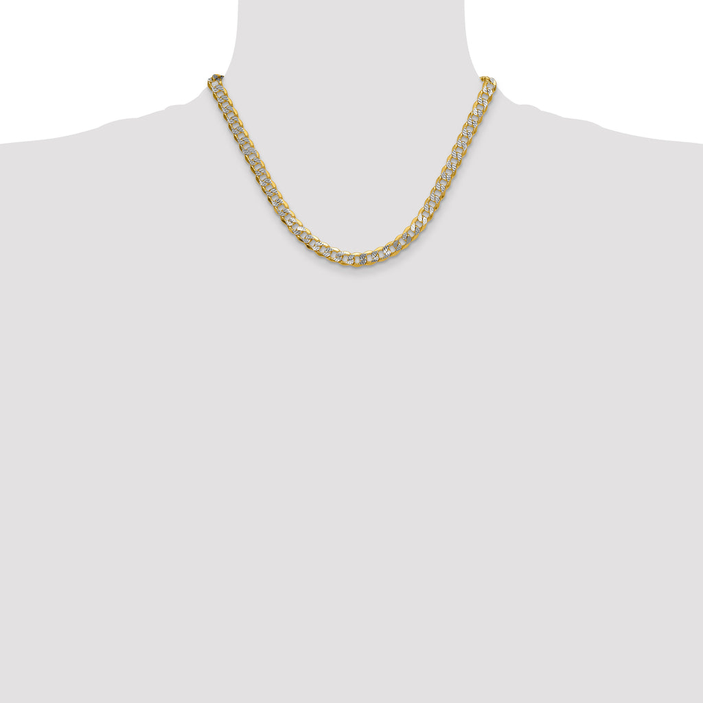 14K Yellow Gold Curb Chain Necklace 7.75mm