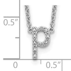 Sterling Silver Polished Diamond Initial p with 16 + 2 in ext Necklace
