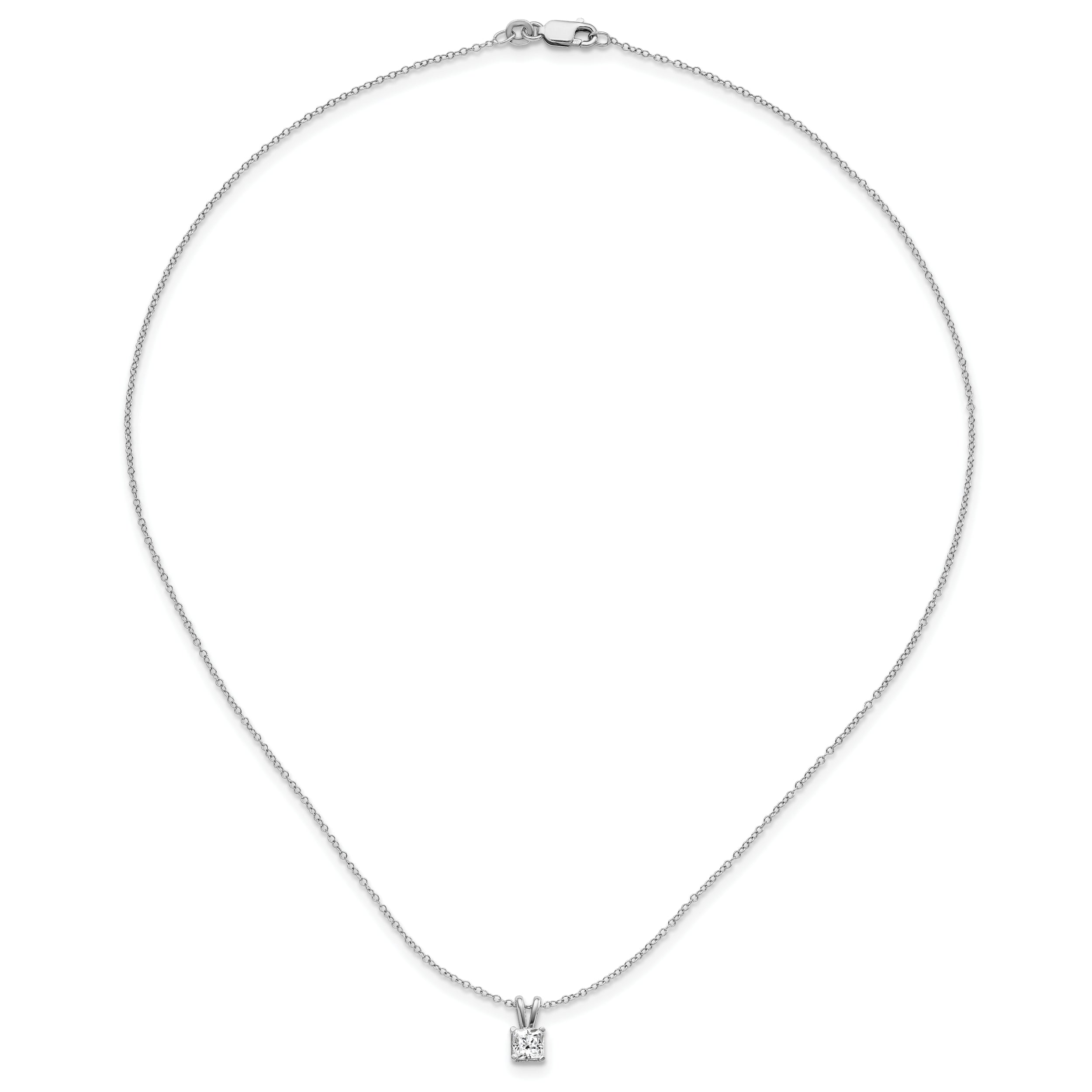 Sterling Silver Rhod-plated Diamonore Princess 16 in w/2in ext Necklace
