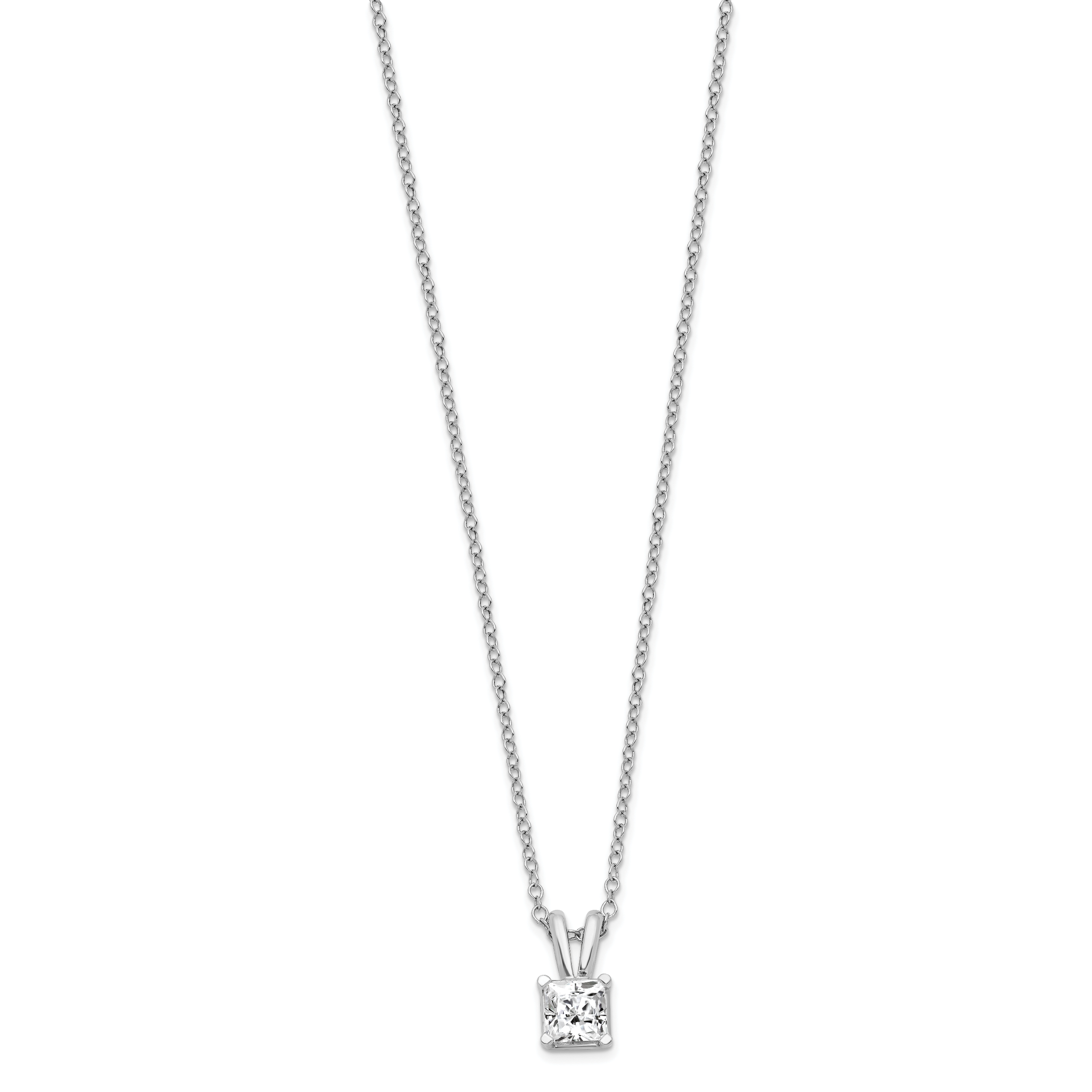Sterling Silver Rhod-plated Diamonore Princess 16 in w/2in ext Necklace Main image