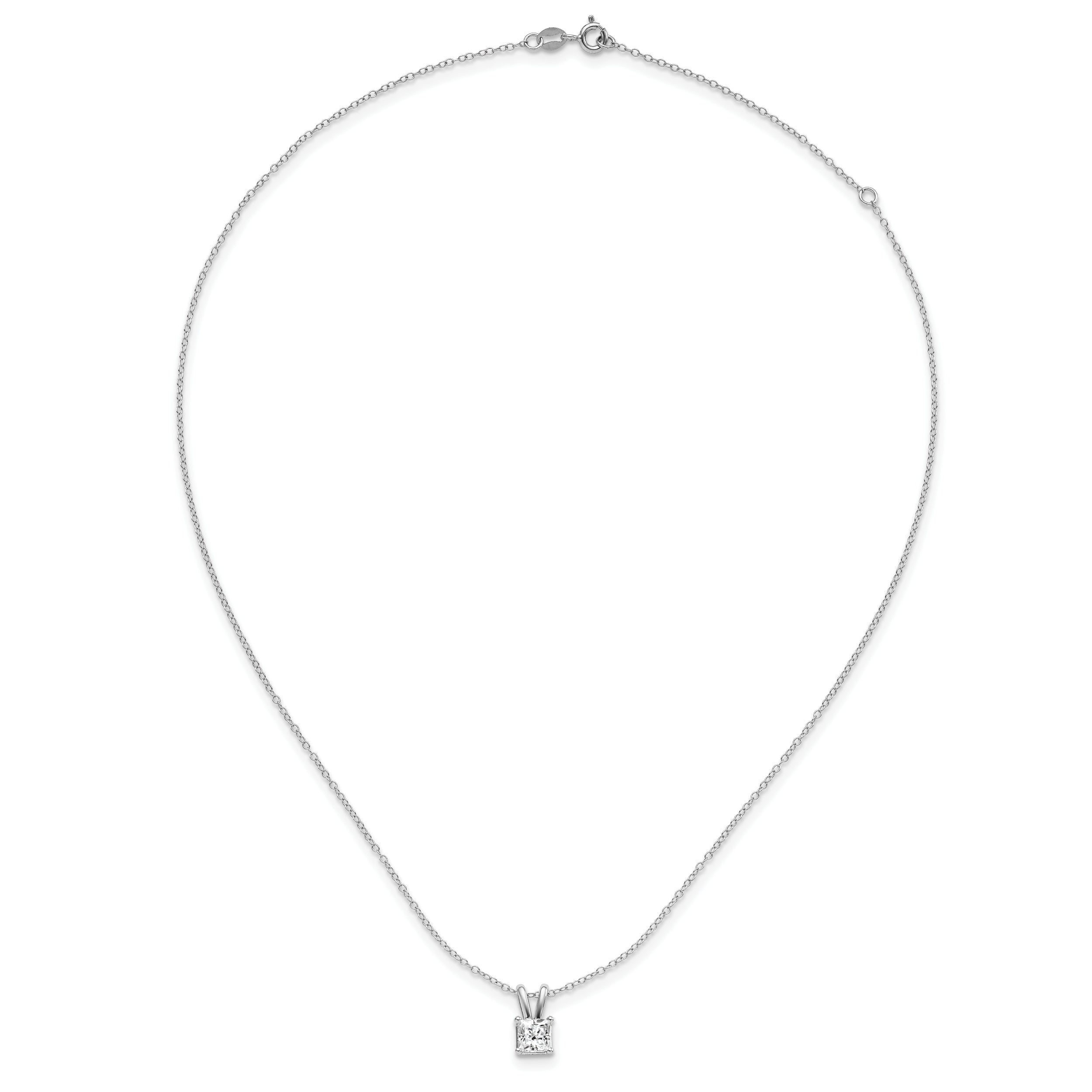 Sterling Silver Rhodium-plated Diamonore Princess 16in w/2in ext Necklace