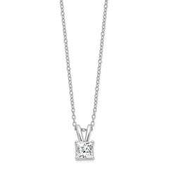 Sterling Silver Rhodium-plated Diamonore Princess 16in w/2in ext Necklace