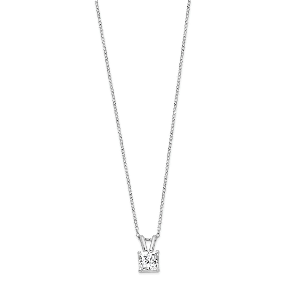 Sterling Silver Rhodium-plated Diamonore Princess 16in w/2in ext Necklace