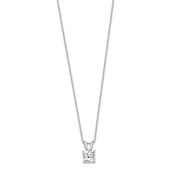 Sterling Silver Rhodium-plated Diamonore Princess 16in w/2in ext Necklace