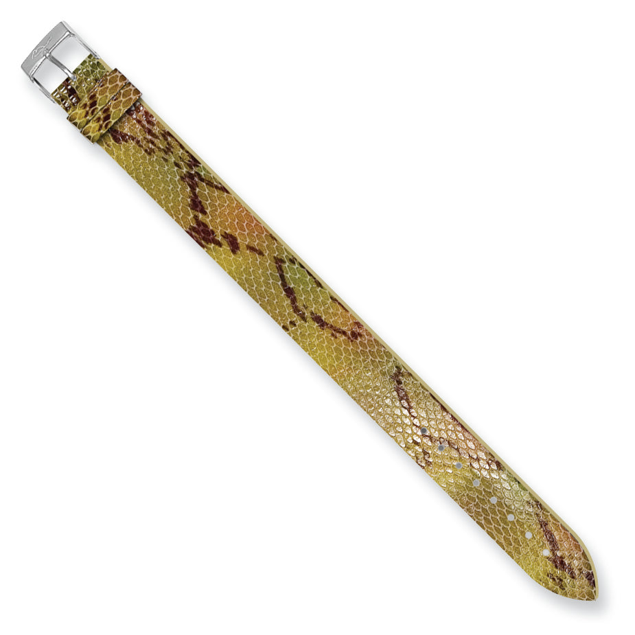 Moog Brown/Green Python Texture Calf Leather Watch Band
