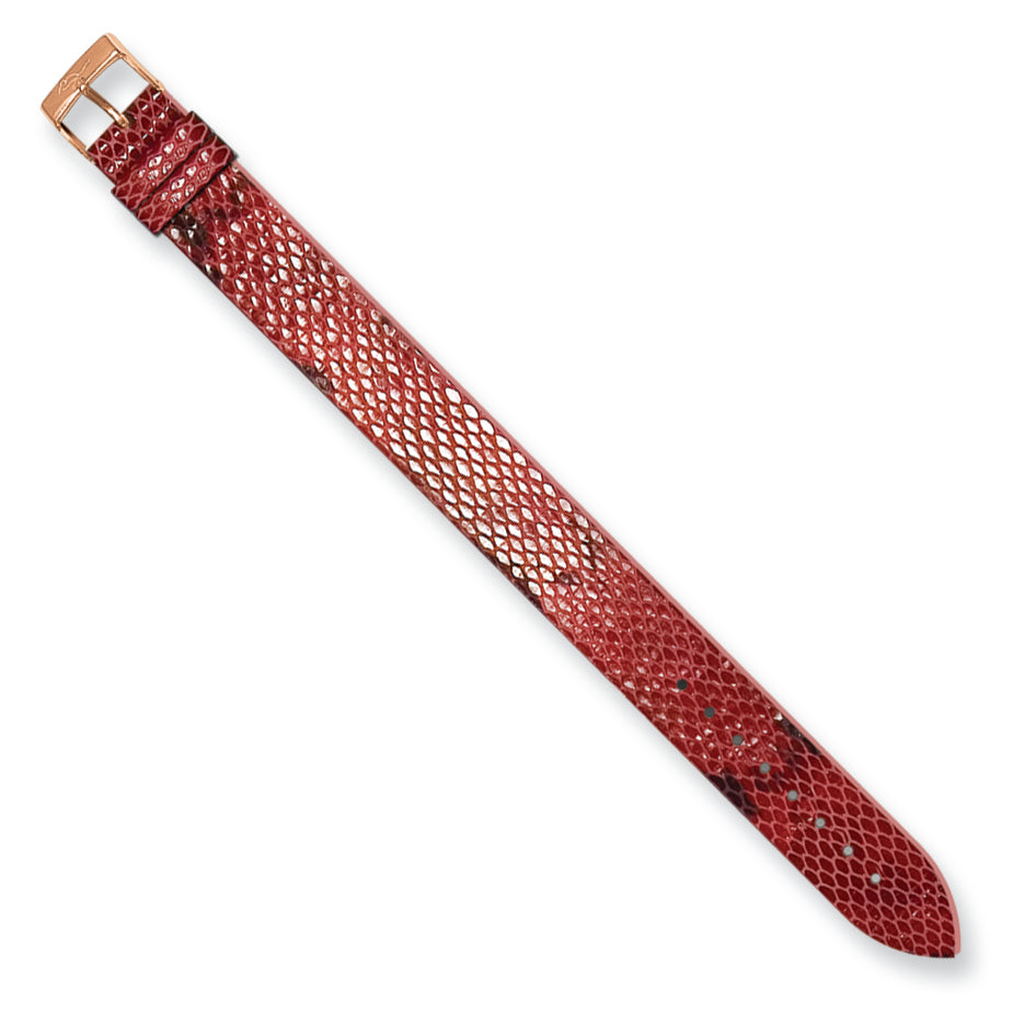 Moog Rose-pltd Red/Black Python Texture Calf Leather Watch Band