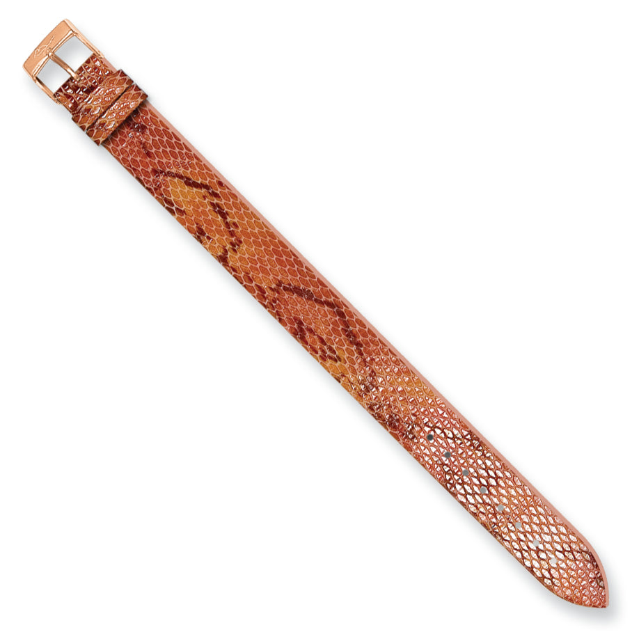Moog Rose-pltd Orange/Red Python Texture Calf Lthr Watch Band