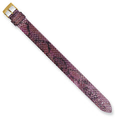 Moog Gld-pltd Purple/Black Python Texture Calf Leather Watch Band