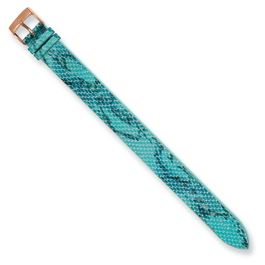 Moog Rose-pltd Lt & Dk Aqua Python Texture Calf Lthr Watch Band