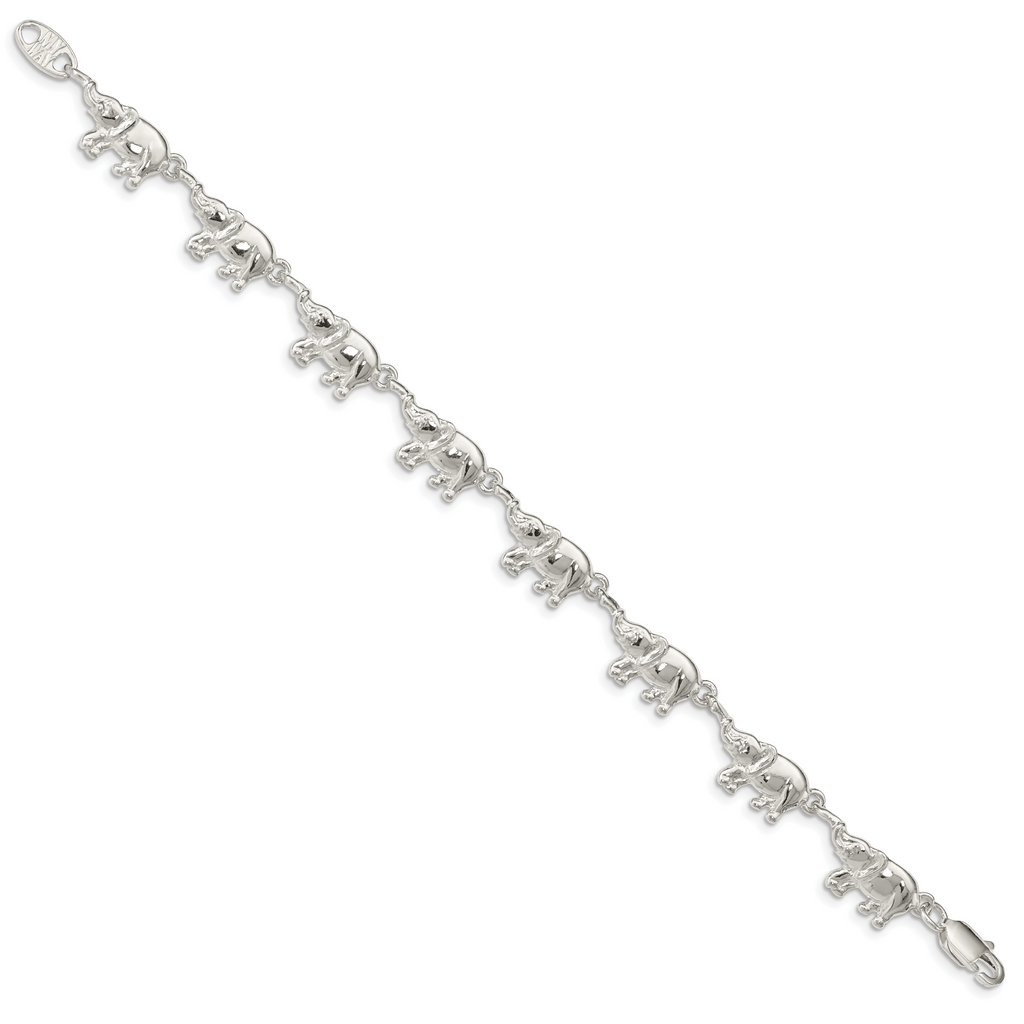 Sterling Silver Elephants Bracelet