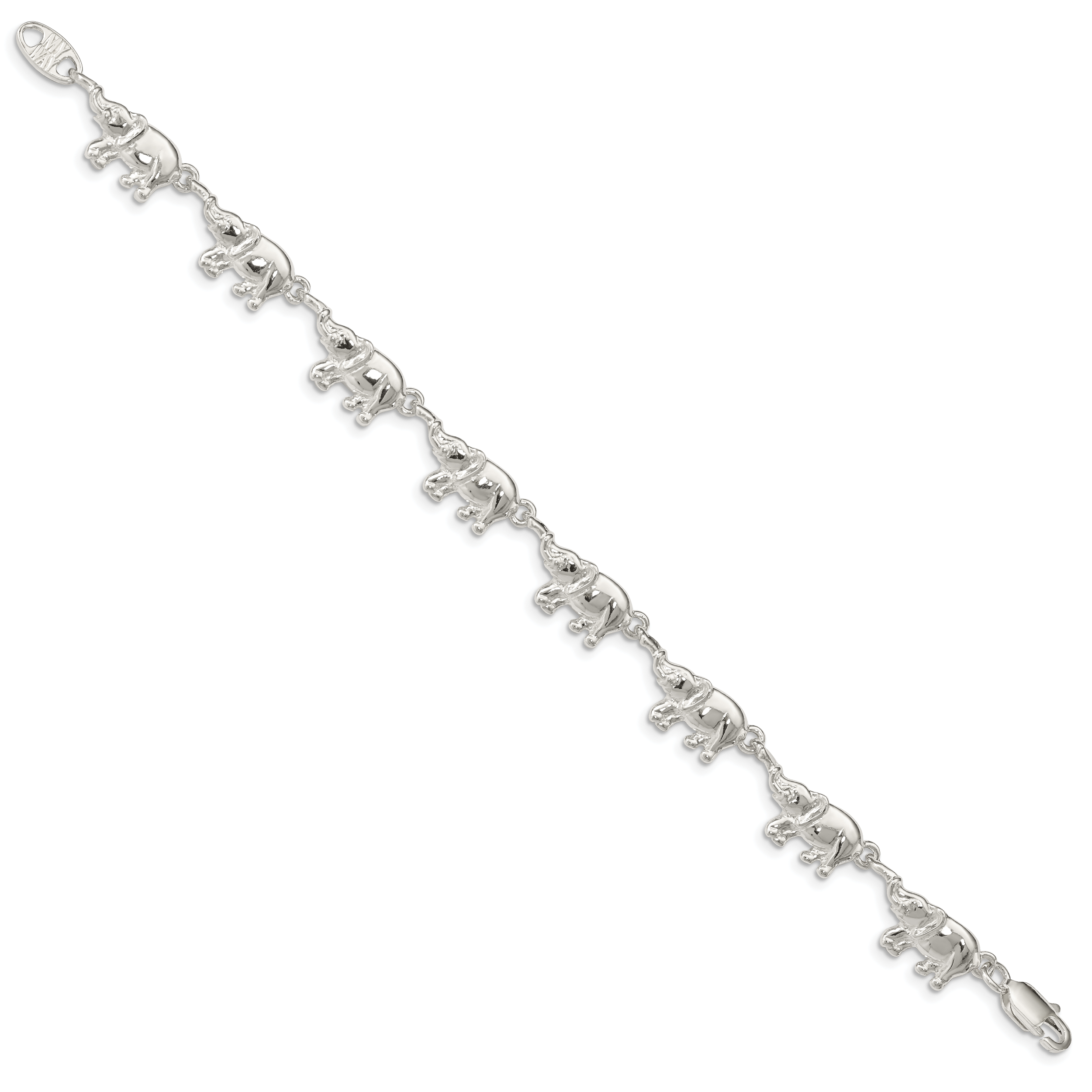 Sterling Silver Elephants Bracelet
