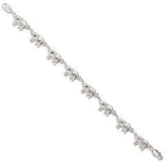 Sterling Silver Elephants Bracelet