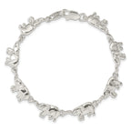 Elephant Themed Bracelet in Sterling Silver, 10mm, 7 Inch - Sophia Jewelers