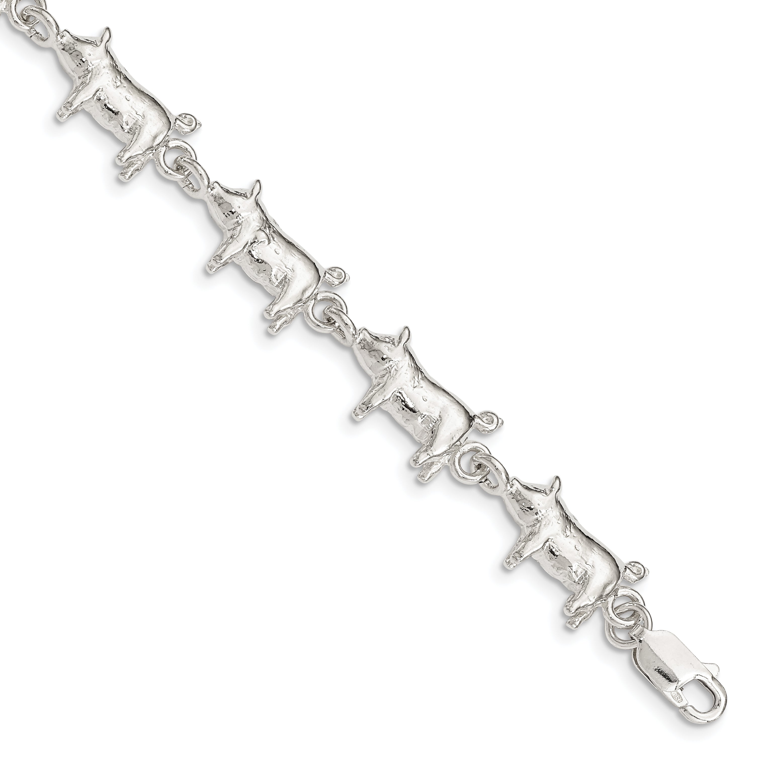 Sterling Silver Pig Bracelet Main image
