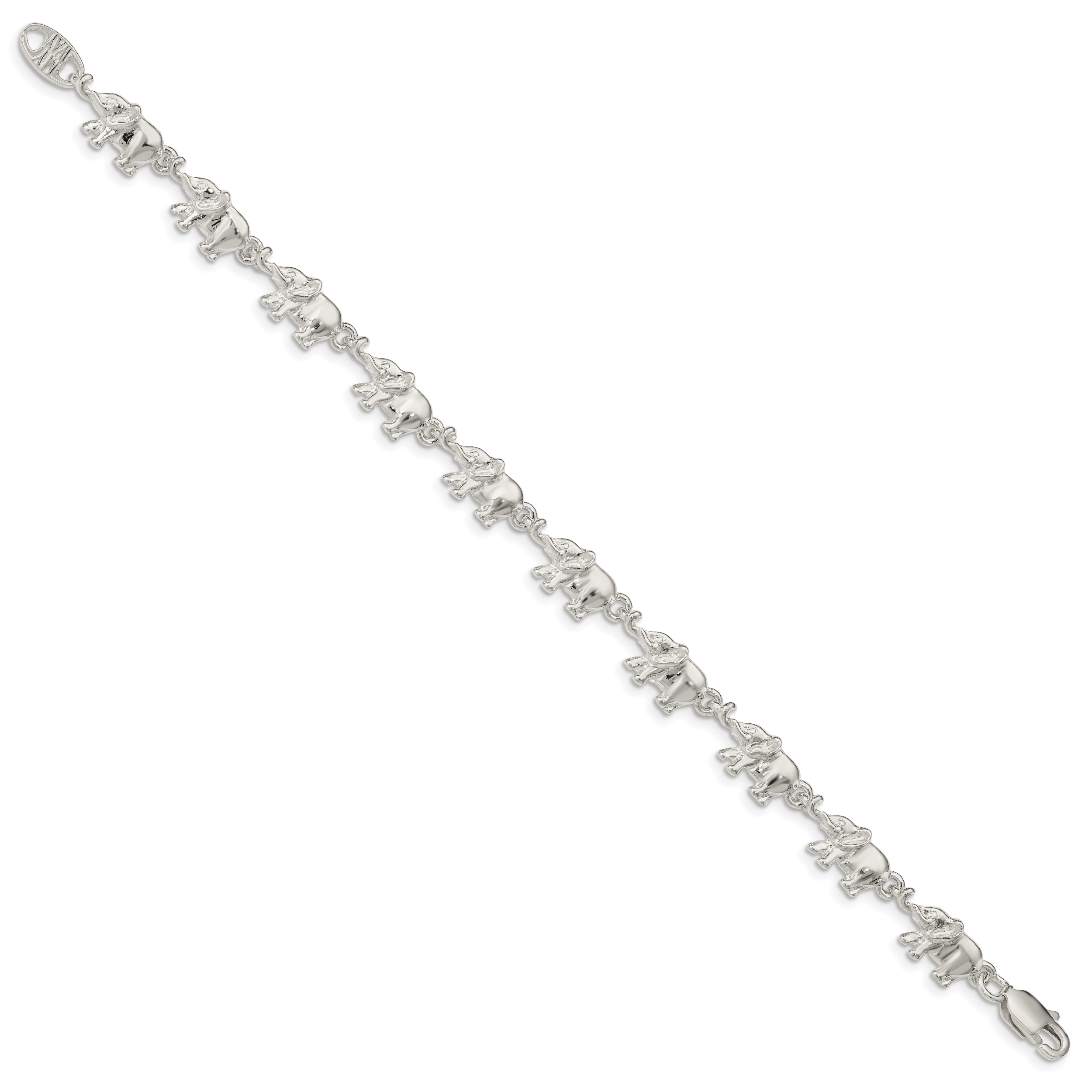 Sterling Silver Elephants Bracelet