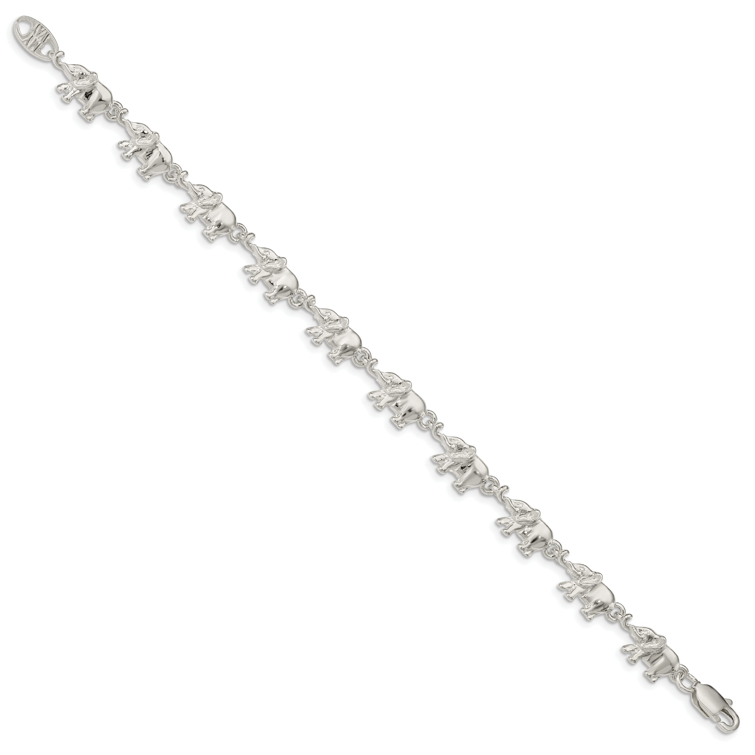 Sterling Silver Elephants Bracelet